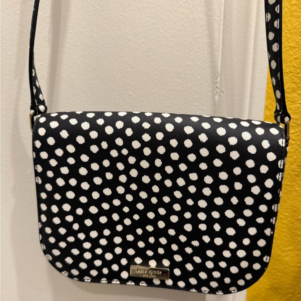 Kate Spade Black and White Polka Dot Crossbody Bag